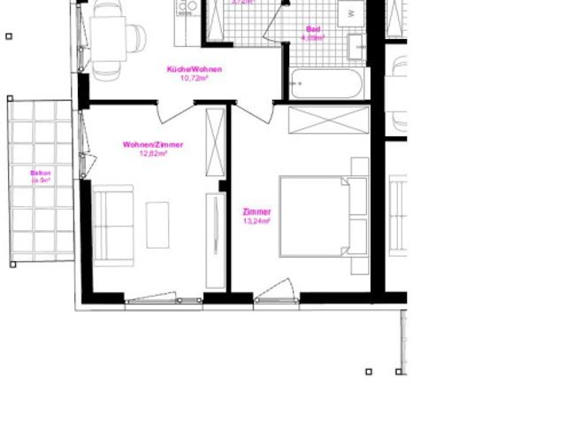 3 Zi Wohnung mit Balkon in Graz, 46m², modern und sonnig!