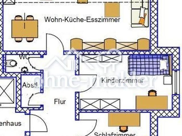 3 Zi. Wohnung mit 86 m² im 1OG. im 6 Fam. Haus