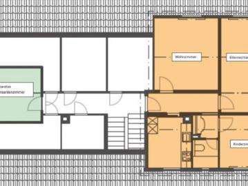 3 Zimmer, 60 m², 2. Stock