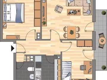 3 Zimmer 62 m² 699 € Kaltmiete Wohnungen in Weisenheim am.