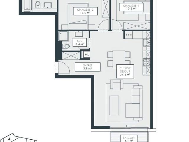 3 Zimmer, 73 m²
