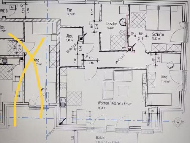 3 Zimmer 97 m² 853 € Kaltmiete Wohnungen in Fredenbeck