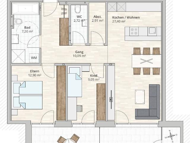 3 Zimmer Terrassenwohnung TOP 7 in Rankweil Brederis, Korngasse 5