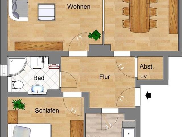 3 Zimmer Wohnung mit Balkon in Ledeburg