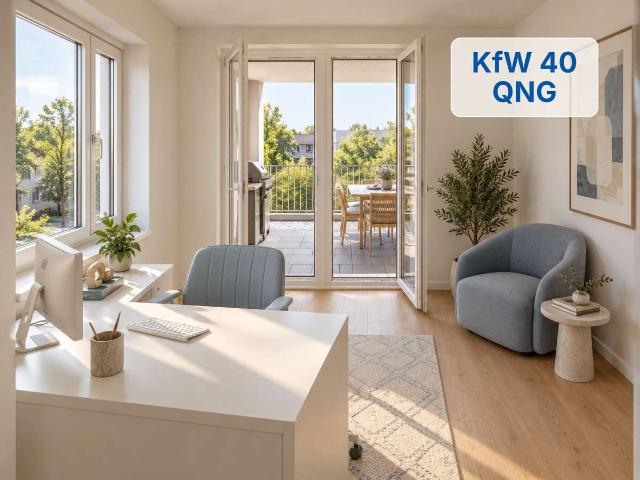 3 Zimmer Wohnung mit Balkon – Rohbau fertiggestellt – KfW 40 QNG – KfW Förderung
