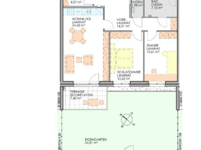 3 Zimmer Wohnung mit Garten Top 6