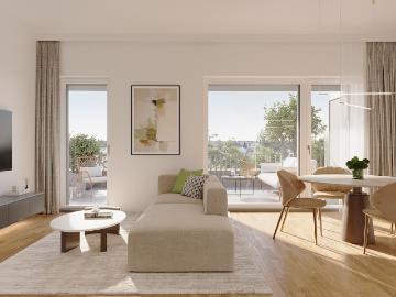 3 Zimmer Wohnung mit Südbalkon und Loggia in komfortablem Neubau in Eching