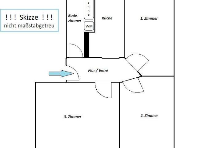 3 Zimmer Wohnung im Jugendstil Altbau, zentral und dennoch ruhig in einer Anliegerstraße gelegen