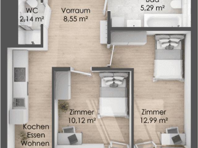 3 Zimmer Wohnung im Stadt Carré Wilten