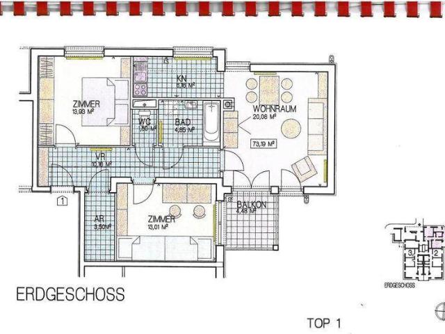 3 Zimmer Wohnung in Ober Piesting im Erggeschoss