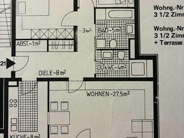 3 Zimmer Wohnung in Botnang in ruhiger Aussichtslage mit Balkon