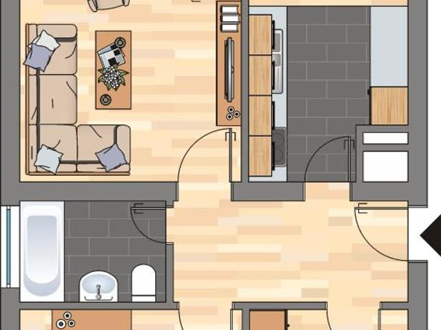 3 Zimmer Wohnung in Weddinghofen im Angebot, mit Neuen Bad, Tapete und Laminatboden