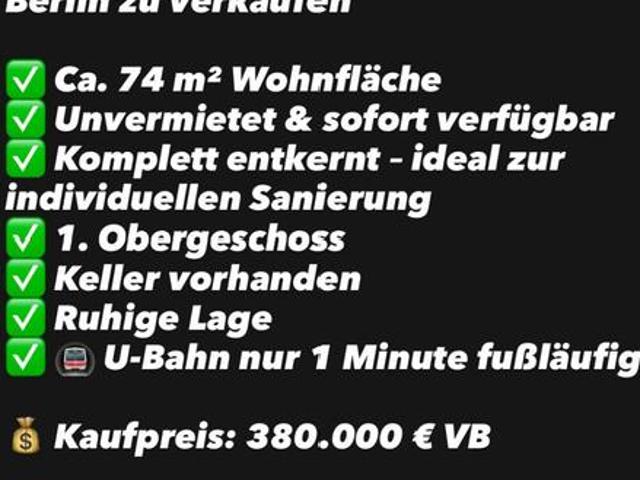 3 Zimmer Wohnung in 12355 Berlin – Unvermietet | 74 m²