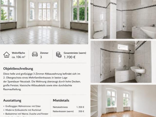 3 Zimmer Altbauwohnung in Berlin Spandau Neustadt