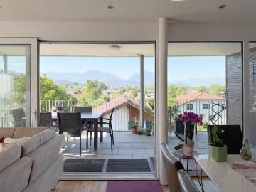 3 Zimmer Dachgeschosswohnung mit traumhaftem Ausblick in Weiler