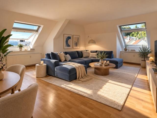 3 ZIMMER DACHGESCHOSSWOHNUNG MIT HERRLICHEM AUSBLICK ÜBER DIE DÄCHER *4. Stock ohne Lift