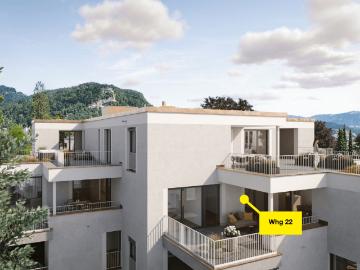 3 Zimmer Dachgeschosswohnung mit Penthouse Charakter | Top 22