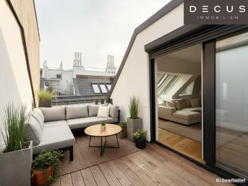 3 zimmer dachgeschosswohnung | mit ruhige terrasse | im herzen von leopoldstadt