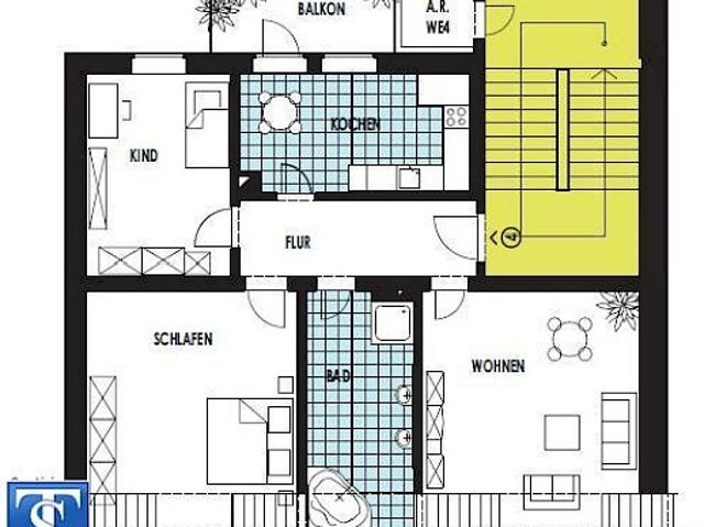 3 Zimmer Dachgeschosswohnung im Stadtteil Peißelpöhl
