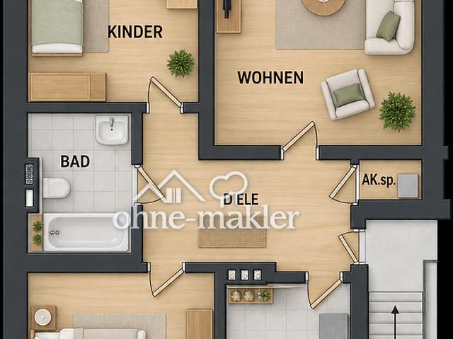 3 Zimmer EG Wohnung mit Balkon, frei ab 01.11.2026