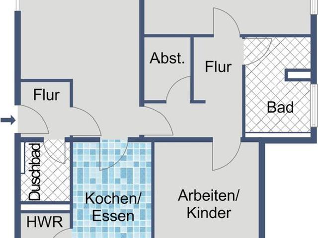 3 Zimmer Erdgeschosswohnung in Frankfurt am Main mit Balkon und Gartenmitbenutzung