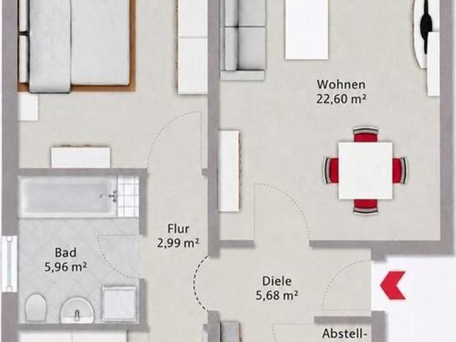 3 Zimmer Erdgeschosswohnung mit Garage, Keller & Terrasse