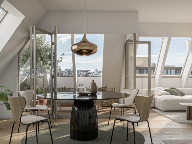 3 Zimmer Erstbezug mit 14 m² Loggia und 39 m² Dachterrasse, direkt am Naschmarkt