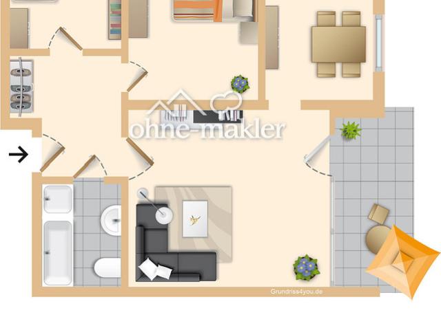 3 Zimmer ETW, Loggia, Garage, mit Schwimmbad und Saunaanteil