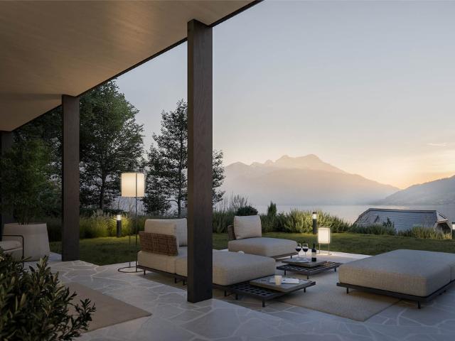 3 Zimmer Gartenwohnung: Outdoor Living am Attersee mit privatem Seezugang