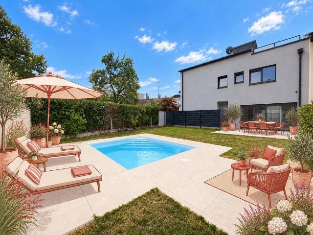 3 ZIMMER GARTENWOHNUNG 90 M² WOHNFLÄCHE UND 110 M² GARTEN MIT PRIVATEM POOL