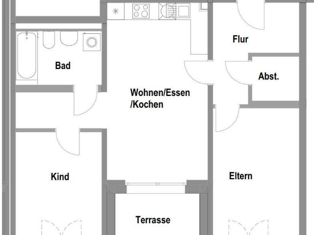 3 Zimmer Herzobase Wohnberechtigungsschein II mit EK Stufe 2 erforderlich!