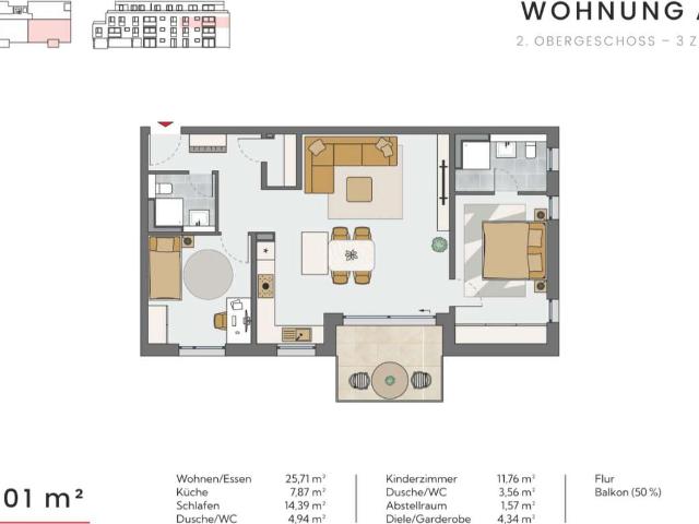 3 Zimmer Neubau Eigentumswohnung in Leonberg A12