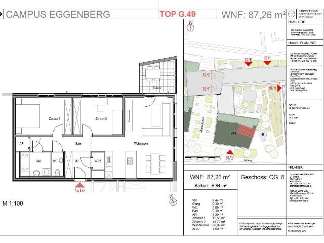 3 Zimmer Neubau in Graz mit Balkon und Garage