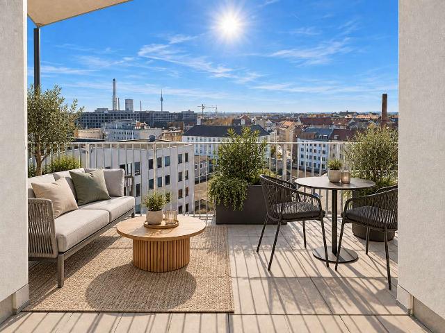 3 Zimmer Neubau Maisonette mit zwei Dachterrassen | Bezugsfertig | inkl. Einbauküche | KfW 55