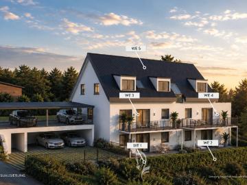 3 Zimmer Neubau mit 5 Wohneinheiten „Am Fuß der Frankenwarte“ in Massivbauweise Hier WE 2