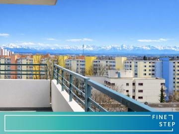 3 Zimmer Panorama Eckwohnung im 10. OG mit Alpenblick, Südbalkon & Tiefgarage am Ostpark