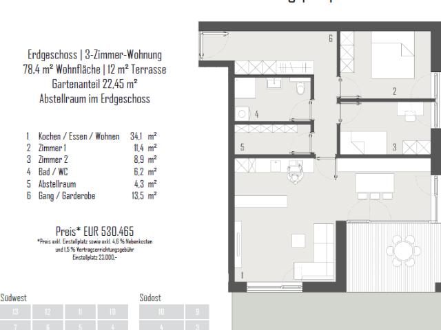 3 Zimmer Gartenwohnung Hohenems Top 2