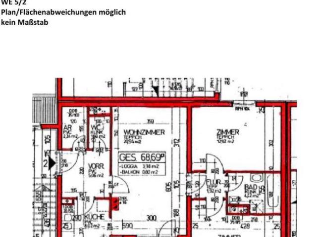 3 Zimmerwohnung im 1.OG mit Loggia