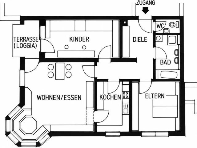 3 Zimmerwohnung in bester Lage mit TiefgarageAufzugBalkon