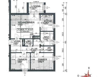 3 Zimmerwohnung mit Loggia im Dachgeschoss