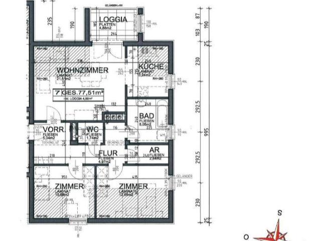 3 Zimmerwohnung mit Loggia im Dachgeschoss