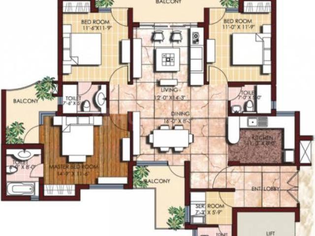 3.5 BHK Apartment in Rajendra Nagar for resale Ghaziabad. The reference number is 20230684