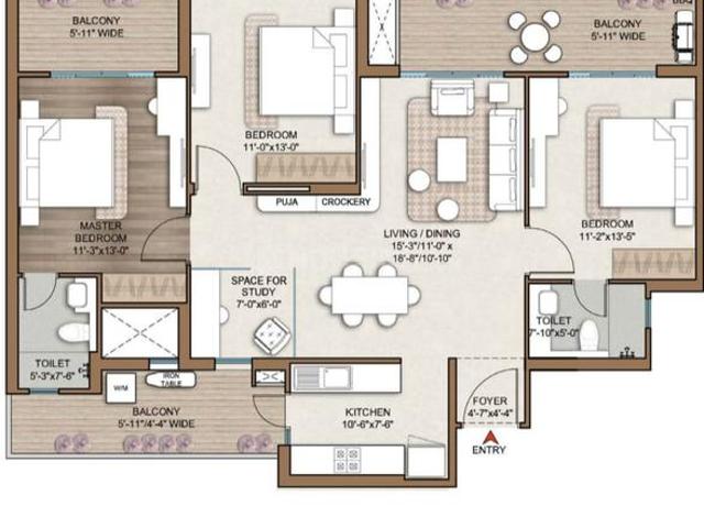 3.5 BHK Apartment in Sector 113 for resale Gurgaon. The reference number is 20941445