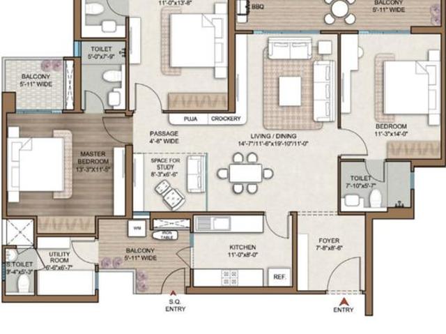 3.5 BHK Apartment in Sector 113 for resale Gurgaon. The reference number is 20934832