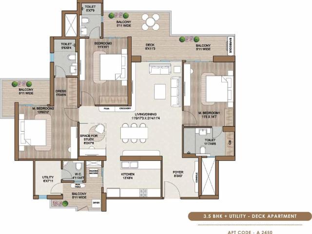 3.5 BHK Apartment in Sector 113 for resale Gurgaon. The reference number is 21284502
