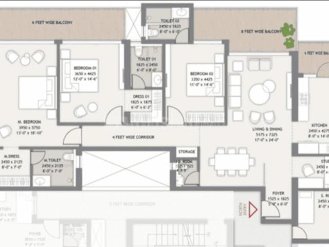3.5 BHK Apartment in Sector 27A for resale Faridabad. The reference number is 21325587