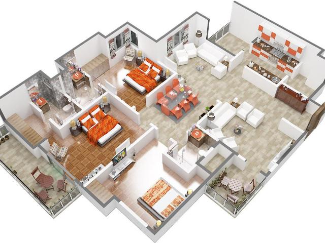 3.5 BHK Apartment in Shantigram for rent Ahmedabad. The reference number is 18234104