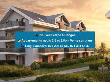3,5 neue Zimmer mit Balkon in Denges