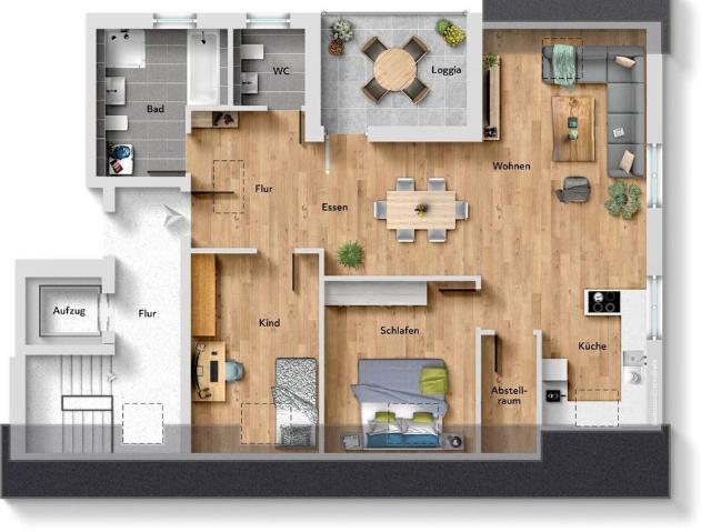 3,5 Zi Innenstadtwohnung im Dachgeschoss mit Loggia in Ochsenha