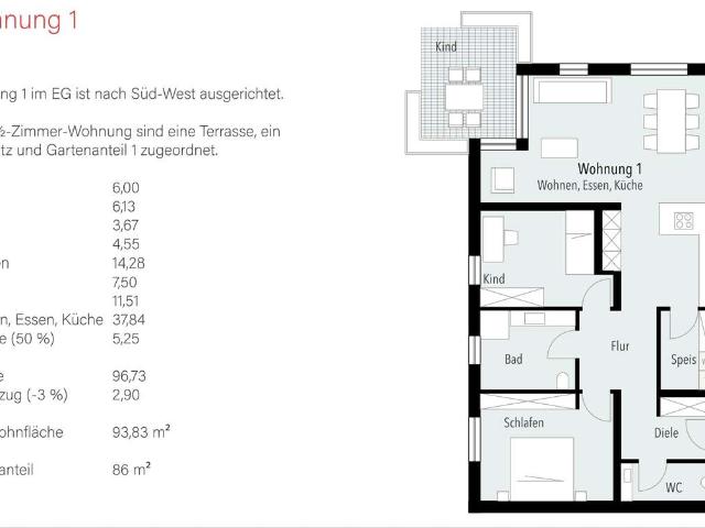 3,5 Zi. Wohnung Nr. 1 Neubau Natur pur